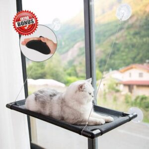 Kattenhangmat - Hangmat kat- Kattenhangmat Raam – Kattenbed - Kattenhangmand - Kattenkussen - Inclusief Borstelhandschoen