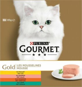 Gourmet Gold Mousse - Kattenvoer Kip, Zalm, Niertjes & Konijn - 48 x 85 g
