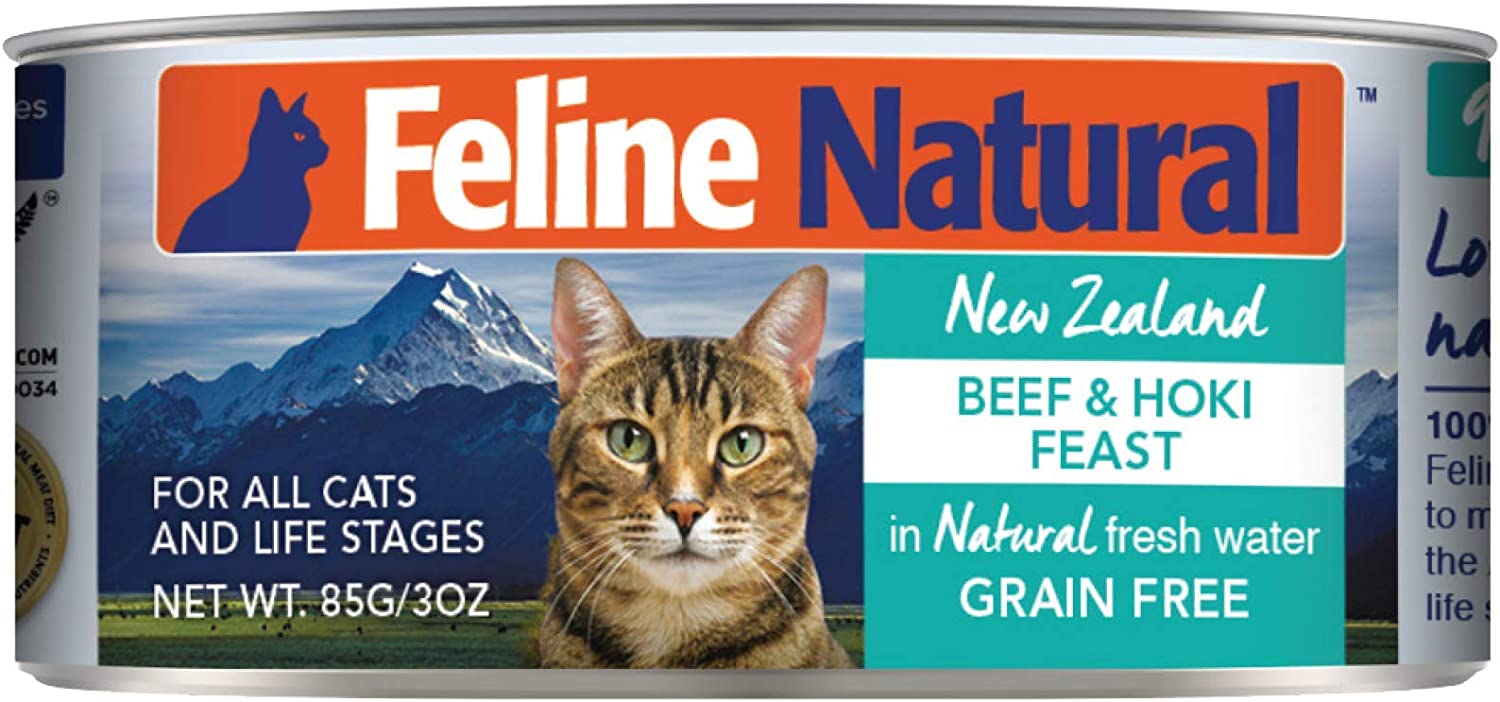 feline natural rundvlees en hoki smaak voor verharende katten