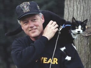 bill clinton met sokken de presidentiële kat
