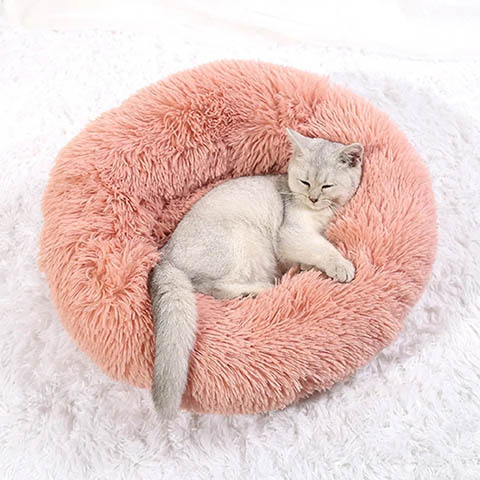 Purrfection Anti-Axiety Fluffy Kattenbed Pink-3