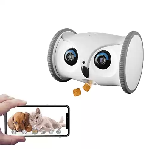 SKYMEE Owl Robot: Mobiele Full HD Pet Camera met Treat Dispenser