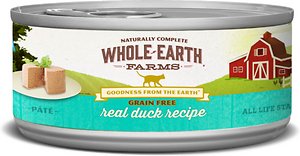 Whole Earth Farms Graanvrij Real Duck Pate Recept Ingeblikt Kattenvoer