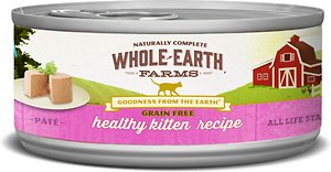 Whole Earth Farms Graanvrij Echt gezond kitten recept ingeblikt kattenvoer