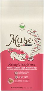 Purina Muse zeilen met zalm natuurlijke zalm, ei &yoghurt recept volwassen graanvrij droog kattenvoer