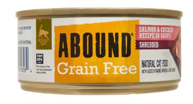 Abound Grain Free Shredded Salmon &Chicken Recept in Jus Review