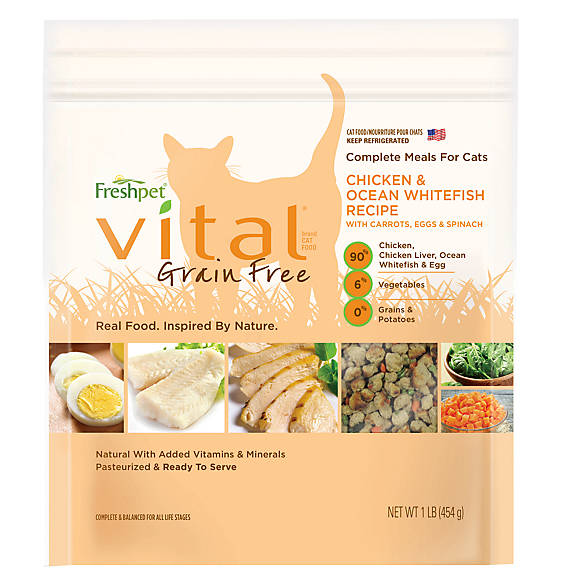 Freshpet® Vital™ Grain Free Complete Maaltijden Kip, Ocean Whitefish, &Egg Adult Cat Food