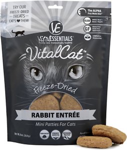 Vital Essentials Konijn Mini Pastties Graanvrij Beperkt ingrediënt Gevriesdroogd kattenvoer