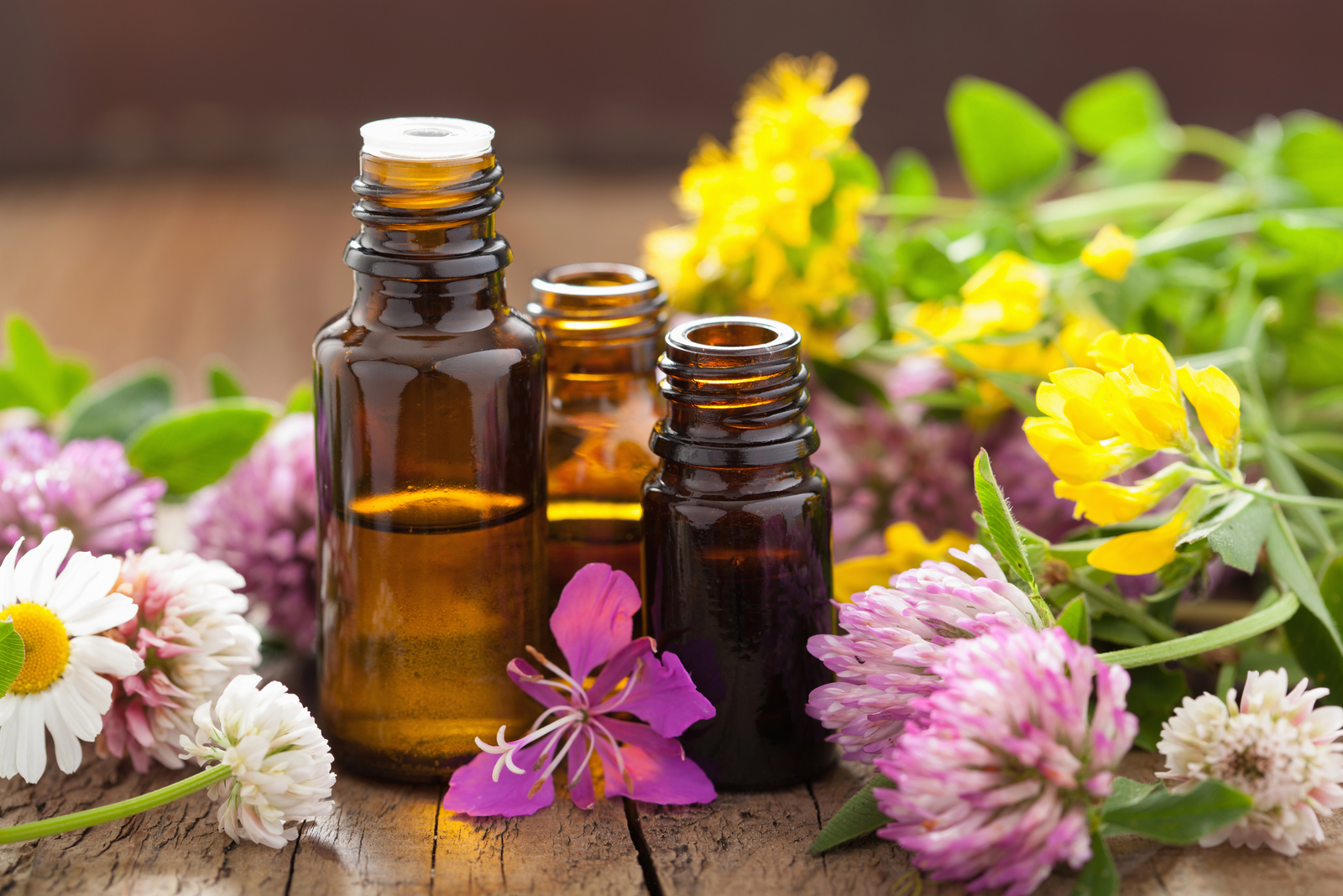 etherische oliën en medicinale bloemenkruiden