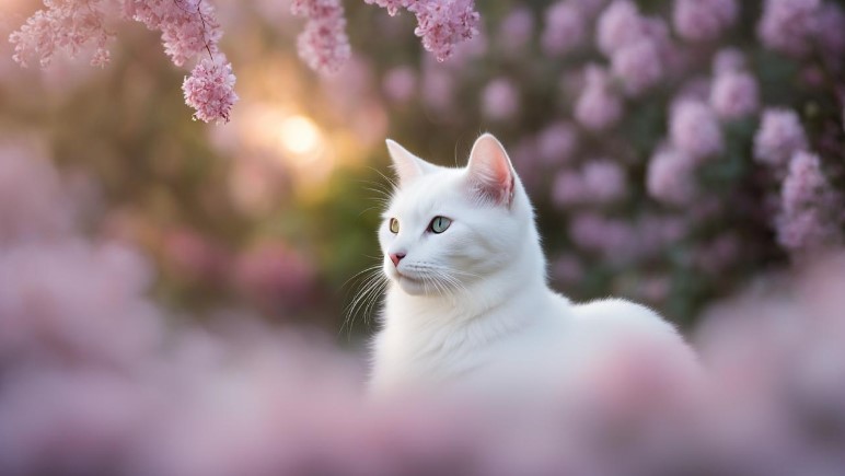 witte kat in de spiritualiteit