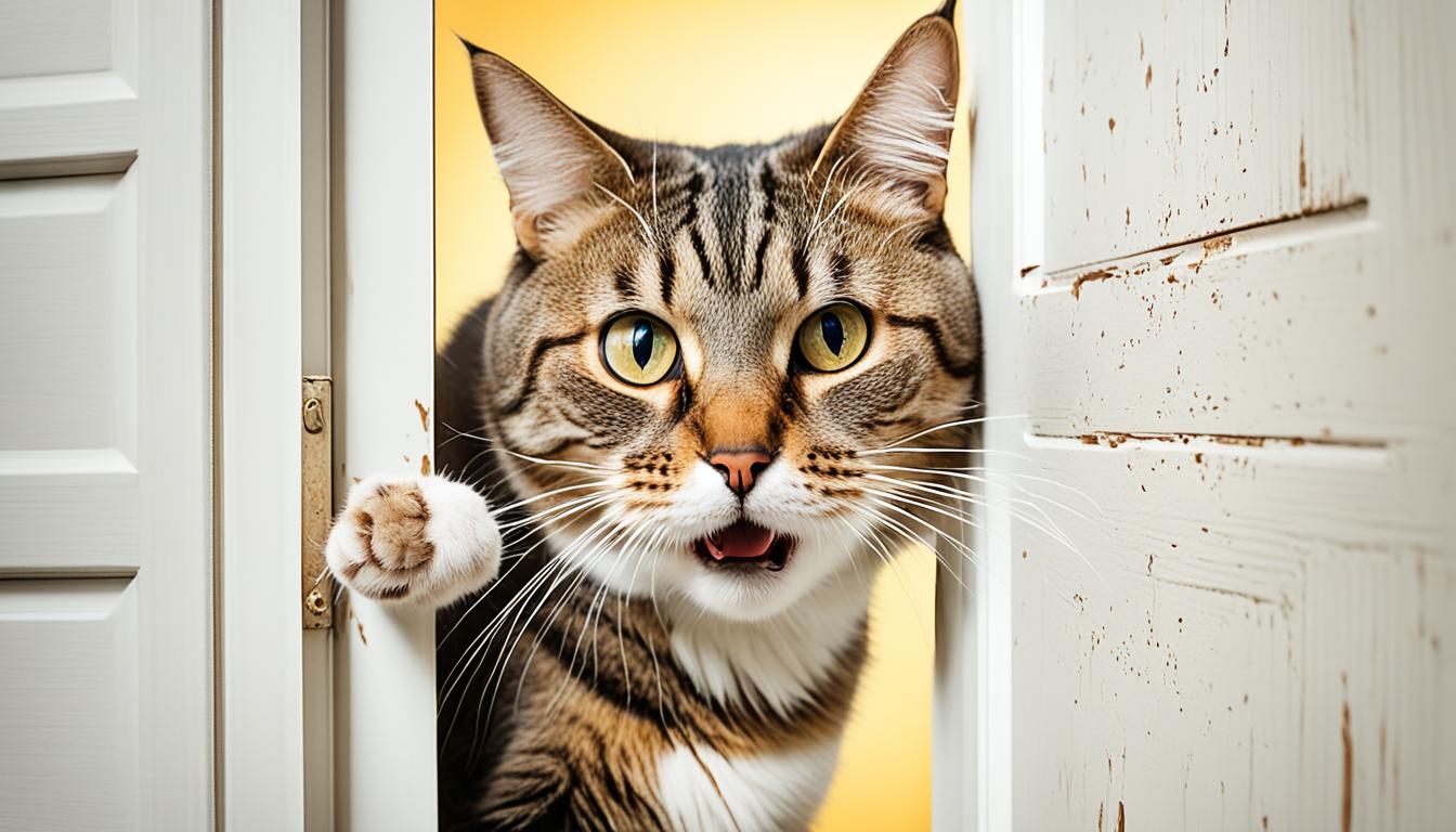 kat krabt aan deur
